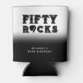 Fifty Rocks Guitar Pick 50th Birthday Party 缶クーラー (正面)