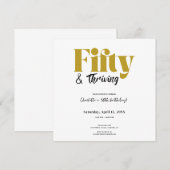 Fifty & Thriving 50th Birthday Invitation セーブザデート (正面/裏面)