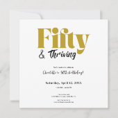 Fifty & Thriving 50th Birthday Invitation セーブザデート (正面)