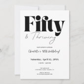 Fifty & Thriving 50th Birthday Invitation 招待状 (正面)