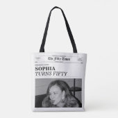 Fifty Times Newspaper 50歳の誕生日パーティー トートバッグ (裏面)