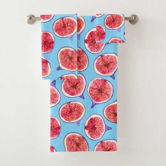 Figスライス水彩模様 バスタオルセット (インサイチュ)