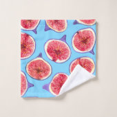 Figスライス水彩模様 バスタオルセット (ウォッシュタオル)