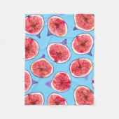 Figスライス水彩模様 フリースブランケット (正面)