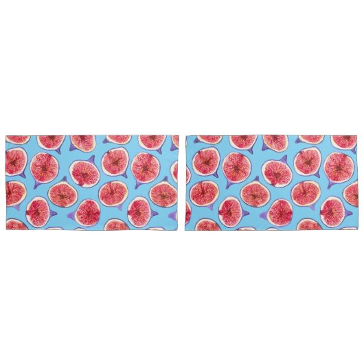 Figスライス水彩模様 枕カバー (正面-セット)