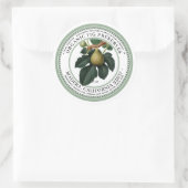 Fig保存ゼリーラベルヴィンテージ1930s緑 ラウンドシール (バッグ)