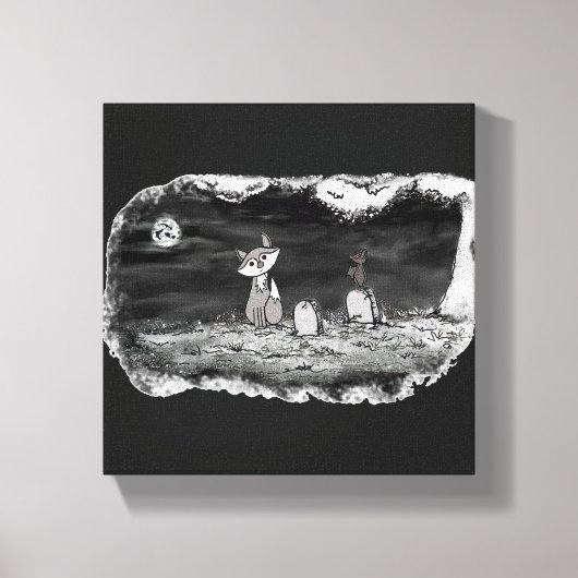 Fig & Blinky Graveyard Stretched Canvas Print キャンバスプリント (正面)