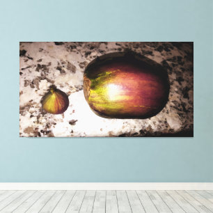 Fig & Eggplant- 60x32キッチンキャンバスアート キャンバスプリント