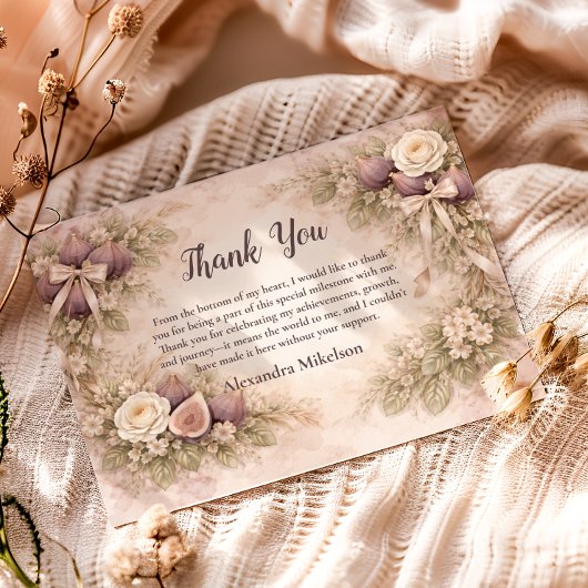 Fig Garden Vintage 1st Birthday サンキューカード