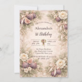 Fig Garden Vintage 1st Birthday 招待状 (正面)