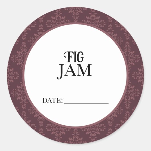 Fig Jam Canning Lid Labels ラウンドシール (正面)