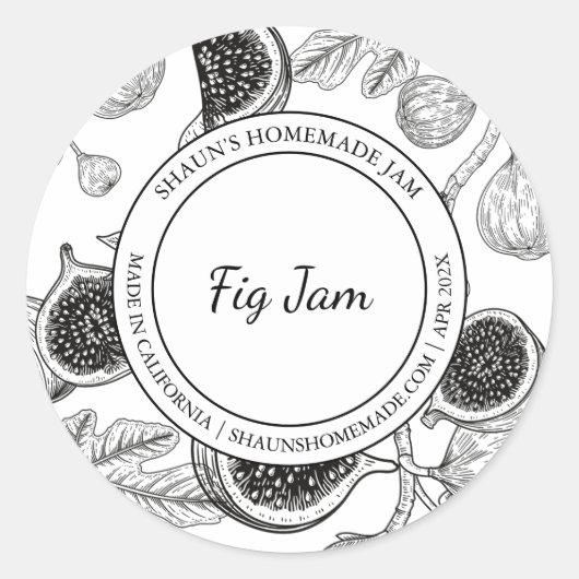 Fig Jam Sketchラベモダンル ラウンドシール (正面)