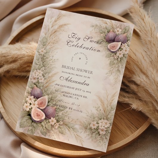 Fig Orchard Elegance Bridal Shower 招待状