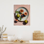 Fig Still Life on Plate Poster ポスター (キッチン)