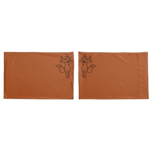 Fig the Fox outlined Pillow case set 枕カバー (バックセット)