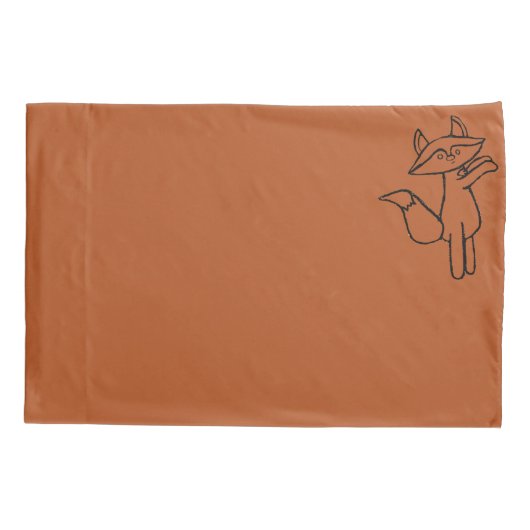 Fig the Fox outlined Pillow case set 枕カバー (裏面-左)