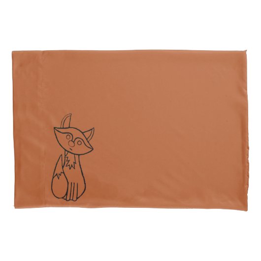 Fig the Fox outlined Pillow case set 枕カバー (正面左)
