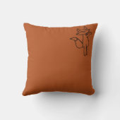 Fig the Fox outlined Throw Pillow クッション (裏面)