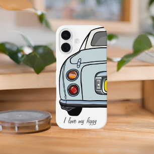 Figarations Name Pale Aqua Figaro Car Cute iPhone 16ケース