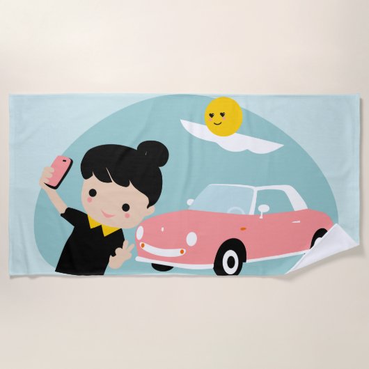 Figaroタオル ビーチタオル (正面)