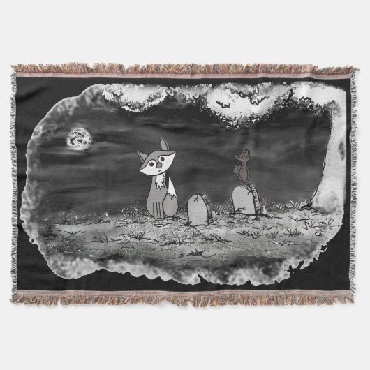 figdewdrop Fig & Blinky Graveyard Throw Blanket スローブランケット (正面)