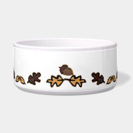figdewdrop Leaves & Acorns Ceramic Pet Bowl ボウル