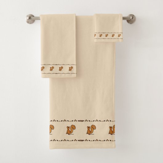 figdewdrop Squirrel Acorn & Leaves Bath Towel Set バスタオルセット (インサイチュ)