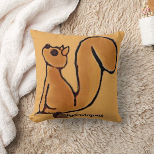 figdewdrop Squirrel sit Throw Pillow クッション (ブランケット)