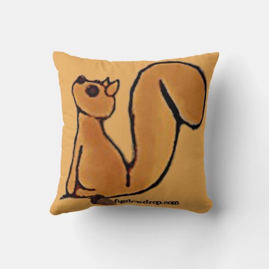 figdewdrop Squirrel sit Throw Pillow クッション (裏面)
