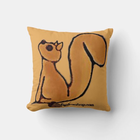 figdewdrop Squirrel sit Throw Pillow クッション (正面)