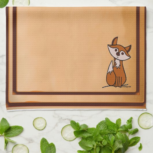 figdewdrops キッチンタオル Fig the fox (折り畳み)