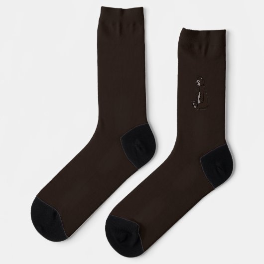 figdewdrops Bear dark brown crew socks ソックス (左)