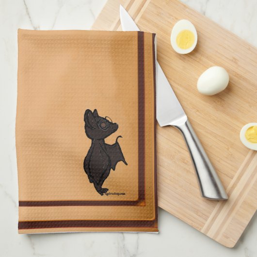 figdewdrops Blinky the Bat kitchen towel キッチンタオル (四つ折り)