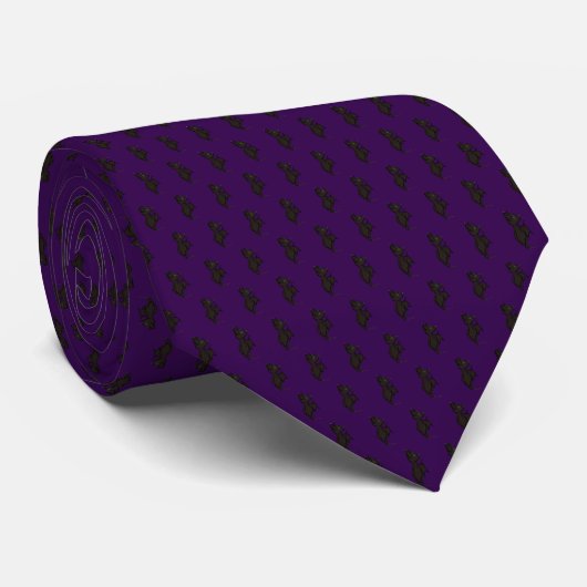 figdewdrops Blinky the Bat pattern Dark Purple Tie ネクタイ (ロール)