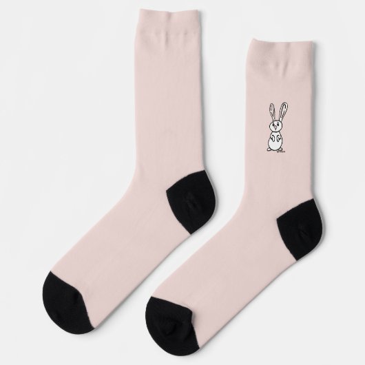 figdewdrops Bunny pale pink crew socks ソックス (左)