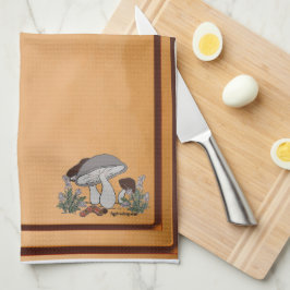 figdewdrops caterpillar mushrm brn kitchen towel キッチンタオル