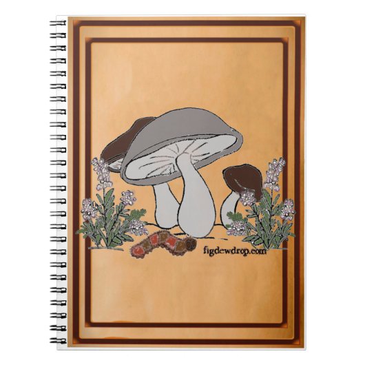 figdewdrops caterpillar mushroom notebook ノートブック (正面)