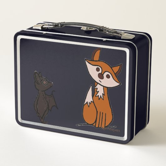 figdewdrops Fig Fox & Blinky Bat Lunch Box メタルランチボックス (裏面)