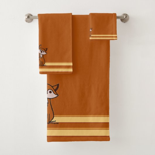 figdewdrops Fig the fox Orange Bath Towel Set  バスタオルセット (インサイチュ)