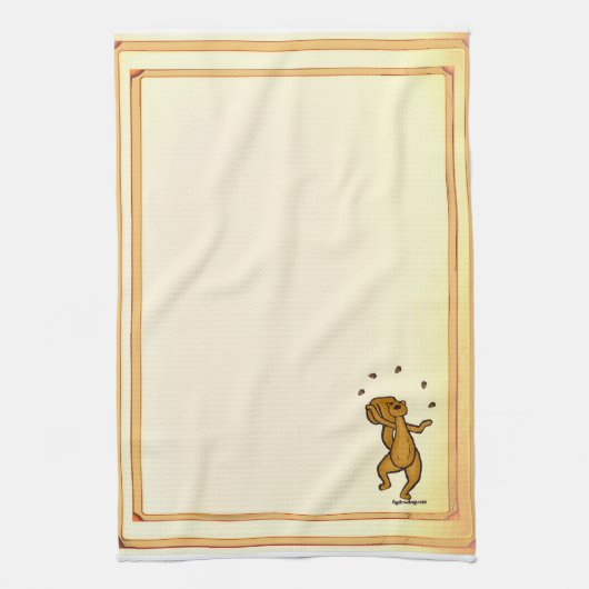 figdewdrops Juggling Squirrel kitchen towel キッチンタオル (縦)