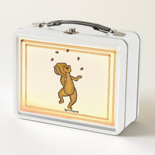 figdewdrops Juggling Squirrel Lunch Box メタルランチボックス (正面)