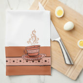 figdewdrops Orange Relax Cup kitchen towel キッチンタオル (四つ折り)