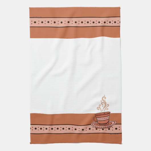 figdewdrops Orange Relax Cup kitchen towel キッチンタオル (縦)