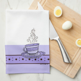 figdewdrops Violet Purple Relax Cup kitchen towel キッチンタオル