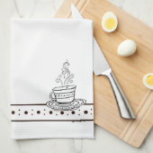 figdewdrops White Relax Cup kitchen towel キッチンタオル (四つ折り)