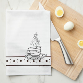 figdewdrops White Relax Cup kitchen towel キッチンタオル