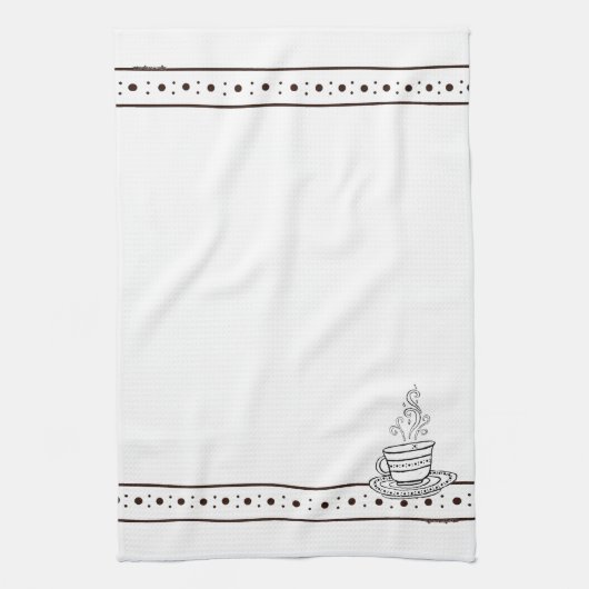 figdewdrops White Relax Cup kitchen towel キッチンタオル (縦)
