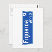 Figeroa通り、ロサンゼルス、CA通り標識 ポストカード (正面/裏面)