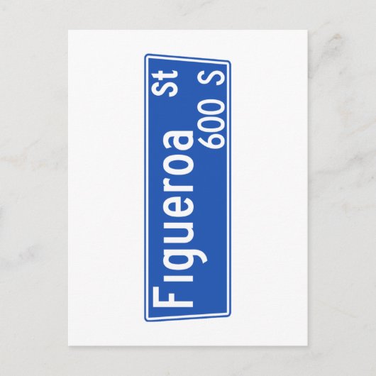 Figeroa通り、ロサンゼルス、CA通り標識 ポストカード (正面)