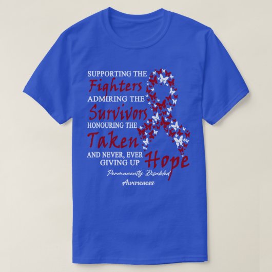 Fighをサポートする永続的に無効な認識度 Tシャツ (デザイン正面)